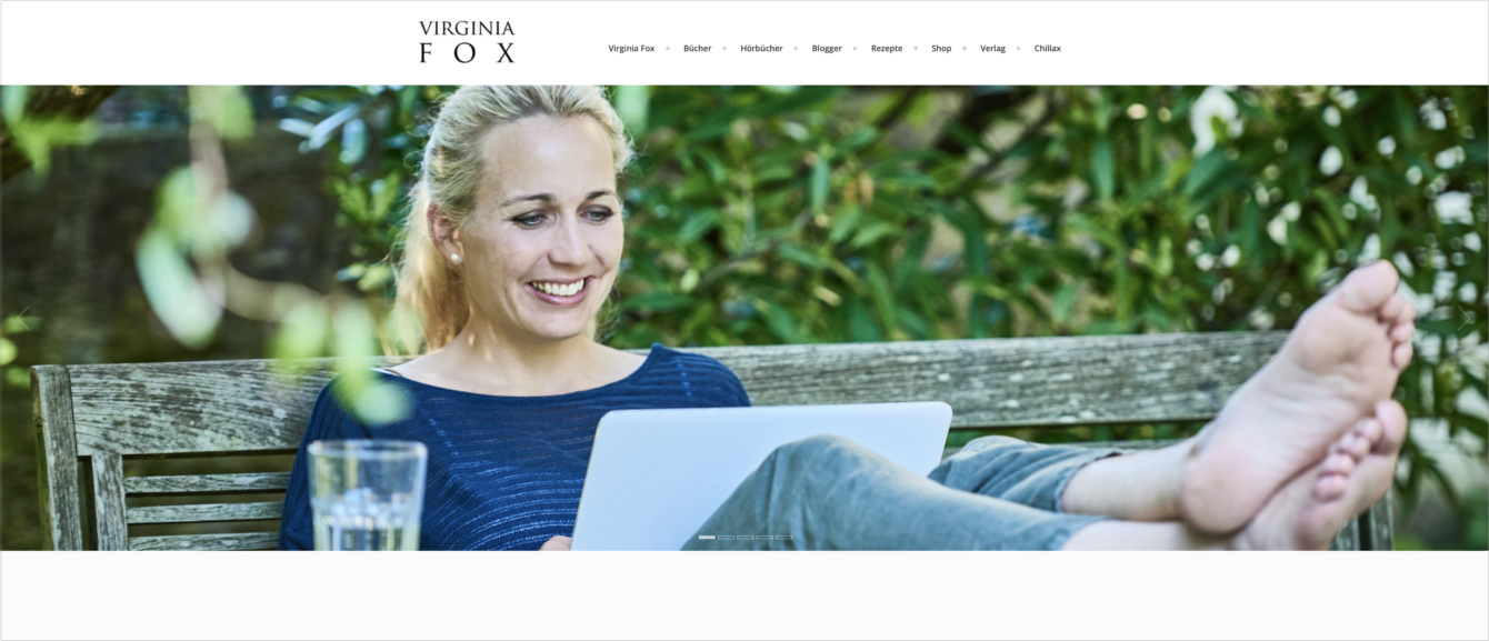 Website für Bestsellerautorin Virginia Fox