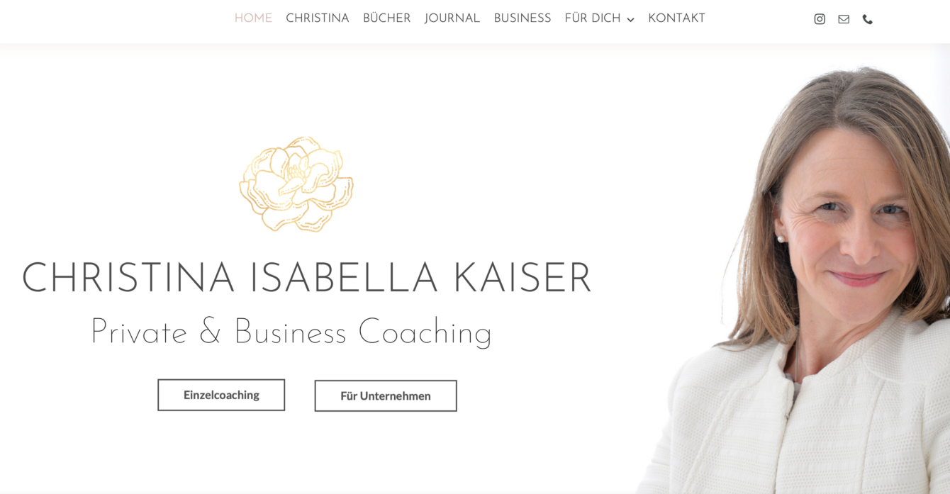 Website für Trainerin und Autorin Christina Isabella Kaiser
